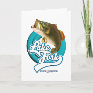 Lake Fork Texas Fiske logotyp. Helgkort