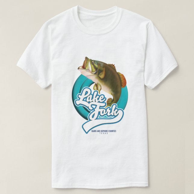 Lake Fork Texas Fiske logotyp. T Shirt (Design framsida)