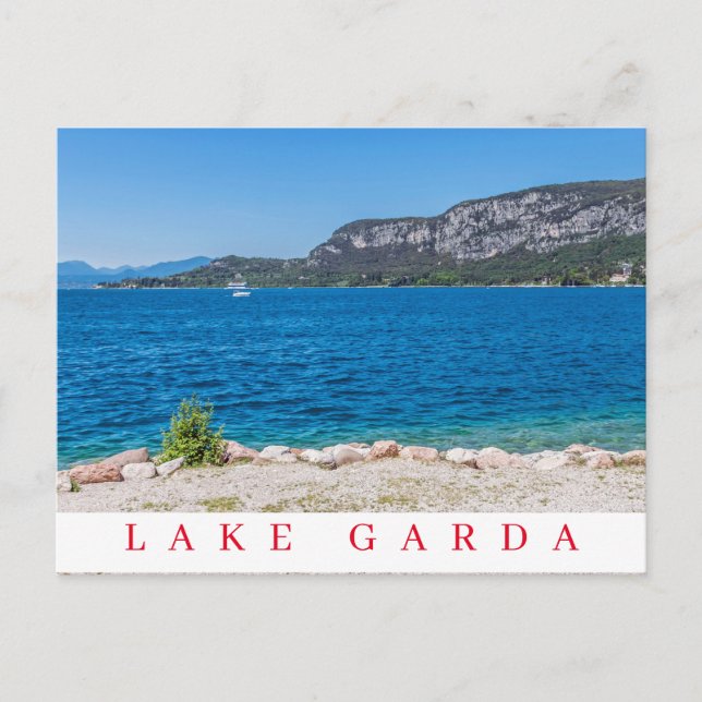 Lake Garda strandutsikt vykort (Framsida)