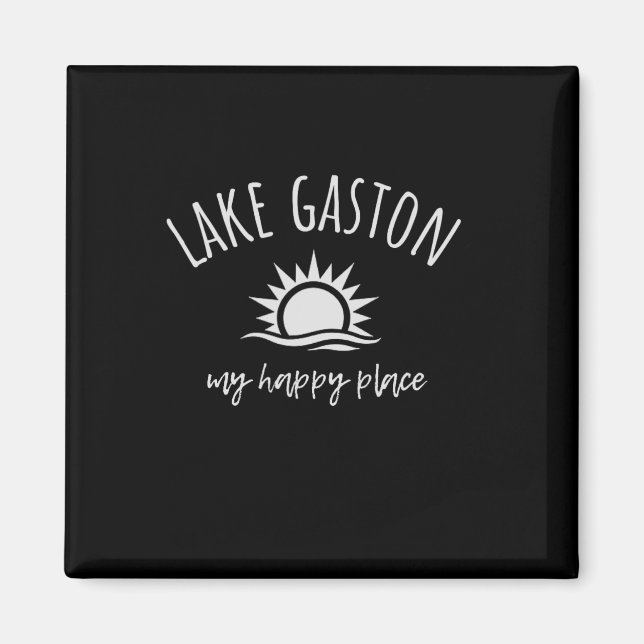 Lake Gaston My Happy Place Boating Fishing Camping Magnet (Framsidan)