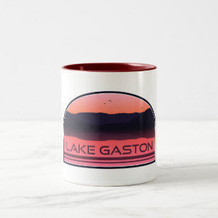 Lake Gaston North Carolina Virginia Red Sunrise Två-Tonad Mugg
