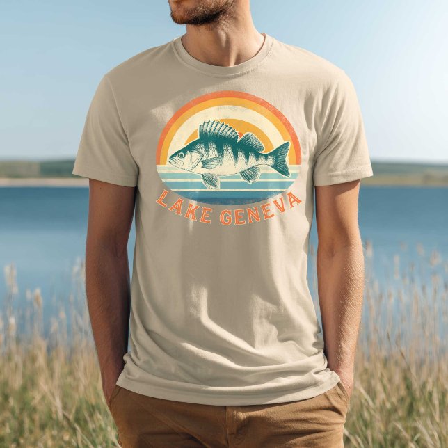 Lake Geneva Perch Fishing Sunrise to Sunset T Shirt (Skapare uppladdad)