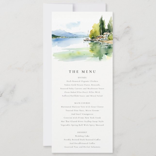 Lake Geneva Switzerland Landscape Wedding Menu  Inbjudningar (Framsida)