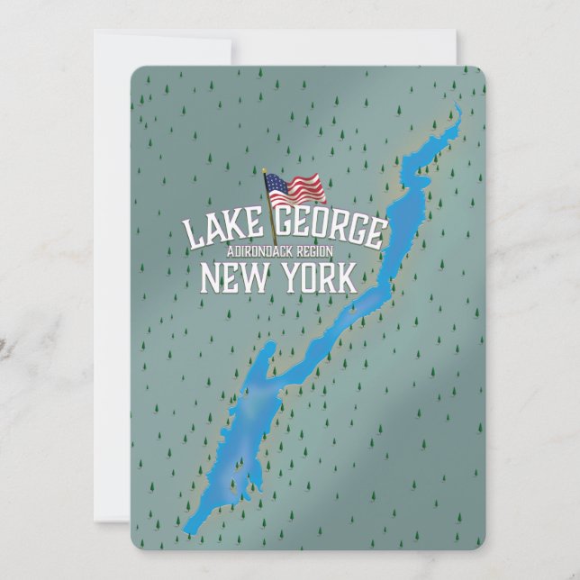Lake George New York Karta (Framsida)