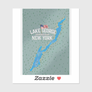 Lake George New York Karta Klistermärken