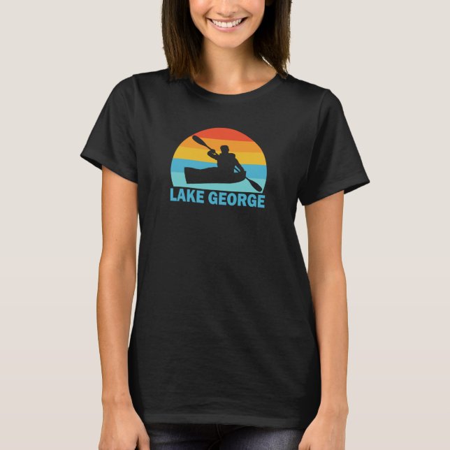 Lake George New York Kayak T Shirt (Framsida)