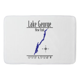 Lake George New York Kustlinjekarta Koordinater Badrumsmatta