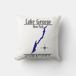 Lake George New York Kustlinjekarta Koordinater Kudde