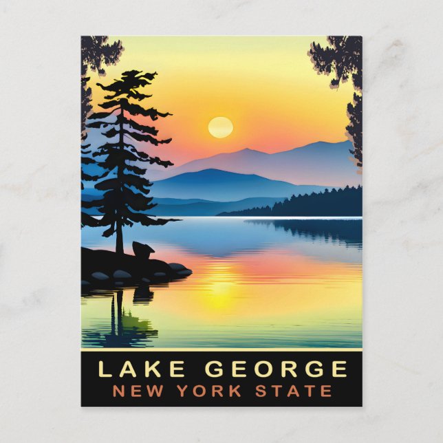 Lake George, New York State, Resa Vykort (Framsida)