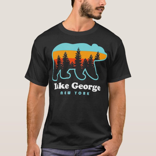 Lake George NY Bear Lake George New York T Shirt (Framsida)