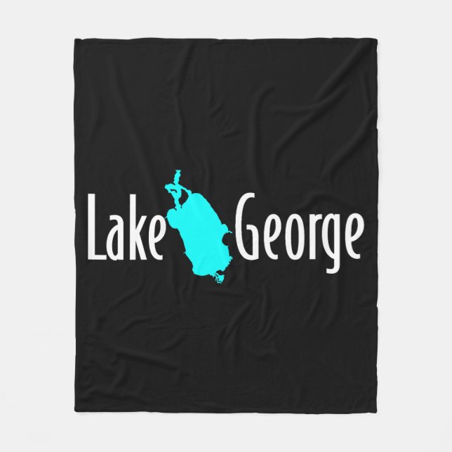 Lake George NY Djärv sjökarta Fleecefilt (Framsidan)