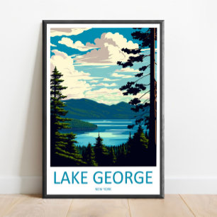 Lake George Resa Print Väggkonst Lake George Väggh
