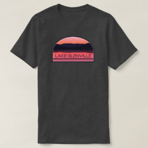 Lake Glenville North Carolina Red Sunrise T Shirt