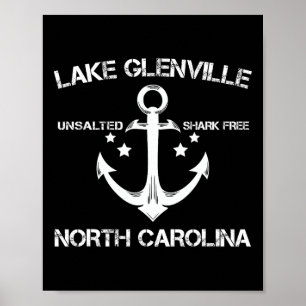 Lake Glenville North Carolina Roligt Fiske Camping Poster