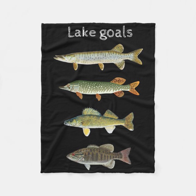Lake Goals Fishing Musky Pike Walleye Small Mouth  Fleecefilt (Framsidan)