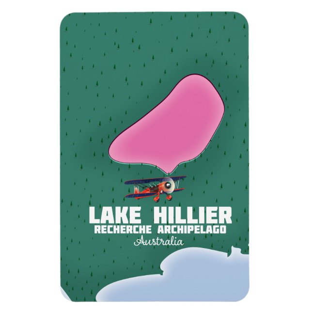 Lake Hillier australiensisk karta. Magnet (Vertikal)