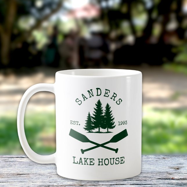 Lake House Nautical Rustic Boat oars Kaffemugg (Skapare uppladdad)