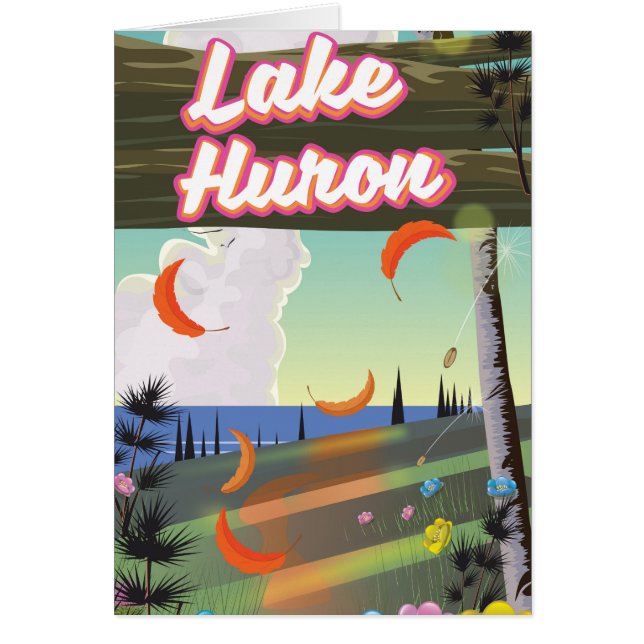 Lake Huron-resemapp Hälsningskort (Framsidan)