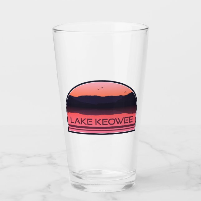 Lake Keowee South Carolina Red Sunrise Glaskopp (Framsida)