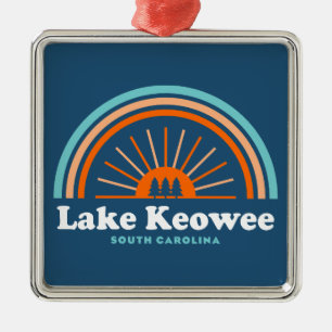 Lake Keowee South Carolina Regnbåge Julgransprydnad Metall