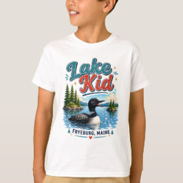 Lake Kid Fryeburg Maine Barn T-Shirt