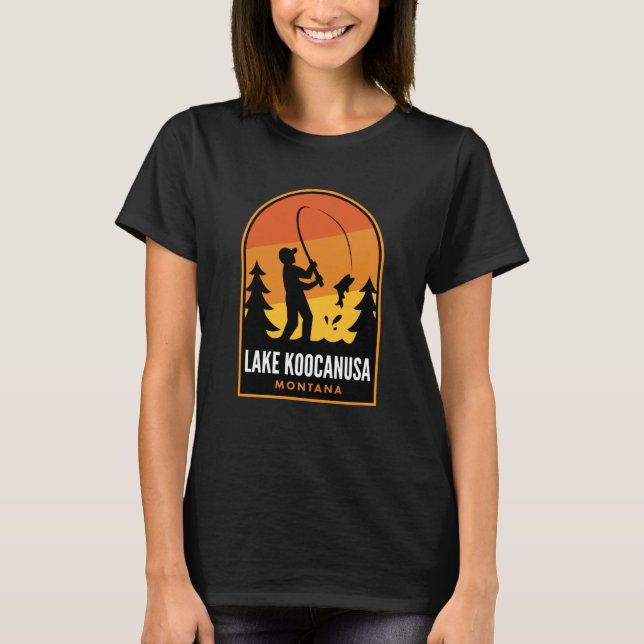 Lake Koocanusa Montana Fishing T Shirt (Framsida)