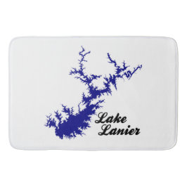 Lake Lanier Georgia Blå Strandlinje Skript Kart Ko Badrumsmatta