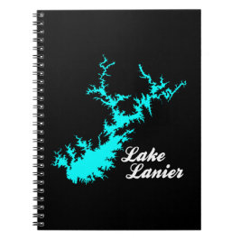 Lake Lanier Georgia Cyan Strandlinje Skript Kart K Anteckningsbok