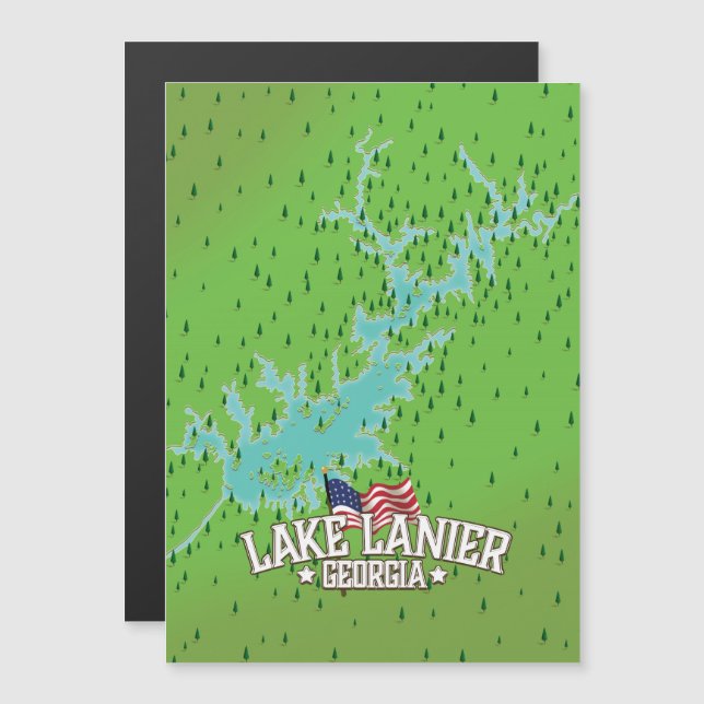 Lake Lanier Georgia Karta (Fram/baksida)