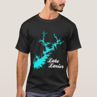 Lake Lanier Georgia Skriftlig Karta T Shirt