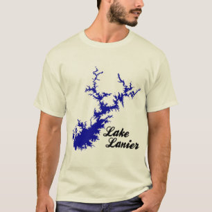 Lake Lanier Georgia Skriftlig Karta T Shirt