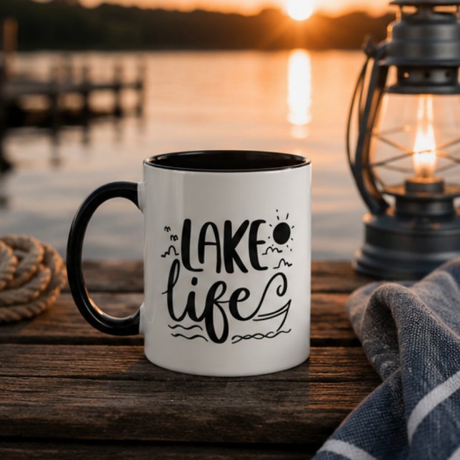 Lake Life Rustic Lake House Camper Cabin Mugg (Skapare uppladdad)