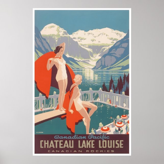 Lake Louise Art Canada Travel Poster Canadian (Framsidan)