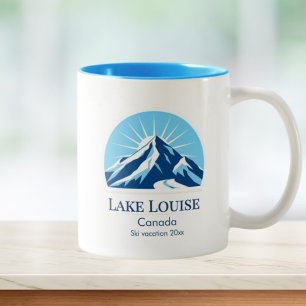 Lake Louise Banff Alberta Kanada skid souvenir Två-Tonad Mugg