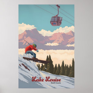 Lake Louise Banff Kanada Skidort Resa Affisch