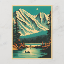 Lake Louise Banff National Park Retro Travel Vykort
