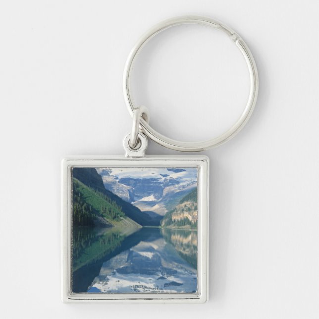 Lake Louise, Banff nationalpark, Alberta, Fyrkantig Silverfärgad Nyckelring (Framsidan)