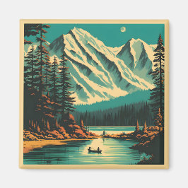 Lake Louise Banff Nationalpark Retro Resa Magnet