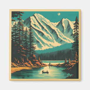 Lake Louise Banff Nationalpark Retro Resa Magnet