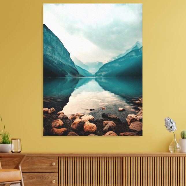 Lake Louise, Kanada. Panorama Landskap Canvastryck (Insitu (Vardagsrum))
