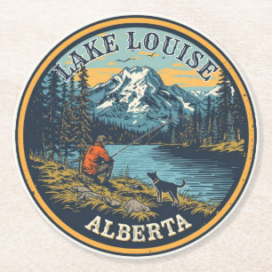Lake Louise Kanada Resa Present Banff Nationalpark Underlägg Papper Rund