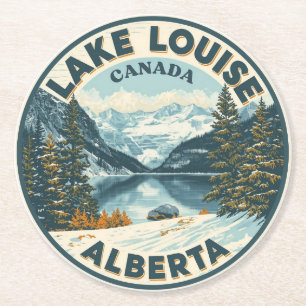 Lake Louise Kanada Resa Present Banff Nationalpark Underlägg Papper Rund
