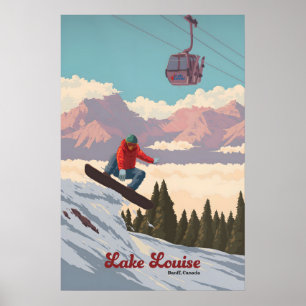 Lake Louise Kanada Snowboard Reseskylt Poster