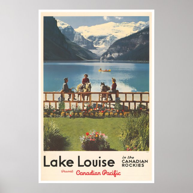 Lake Louise Resemal Affisch Fiske Konst Retro Kana (Framsidan)