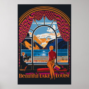 Lake Louise, utsikt från fönstret, Kanada Poster