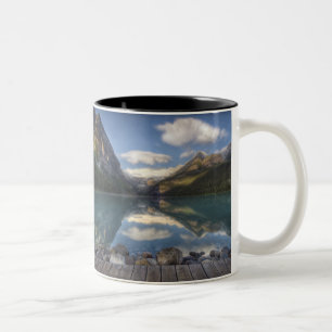 Lake Louise vid soluppgång, Banff National Park, Två-Tonad Mugg