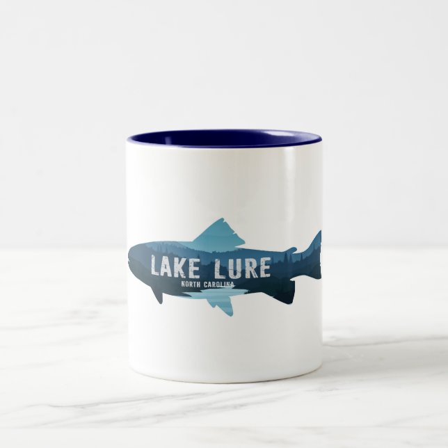 Lake Lure North Carolina Fiske Två-Tonad Mugg (Center)