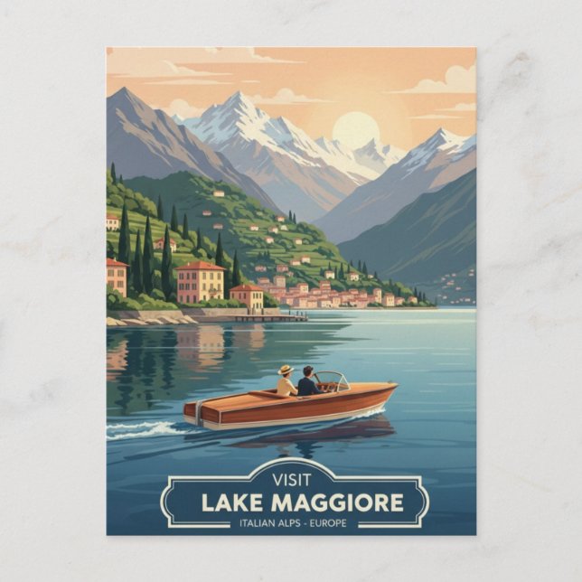 Lake Maggiore Italy Travel Vykort (Framsida)