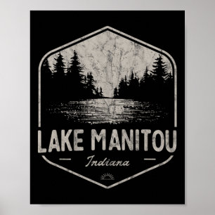 Lake Manitou Indiana Utomhus Vintage Poster