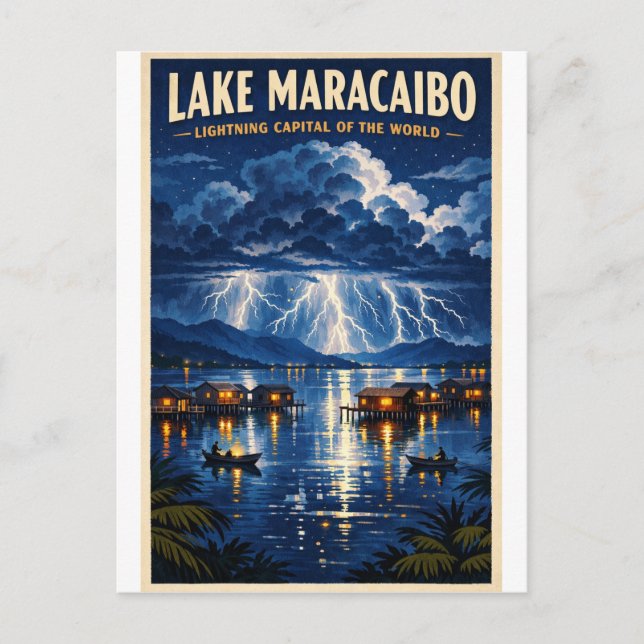 Lake Maracaibo, Venezuela, in a classic retro  Vykort (Framsida)